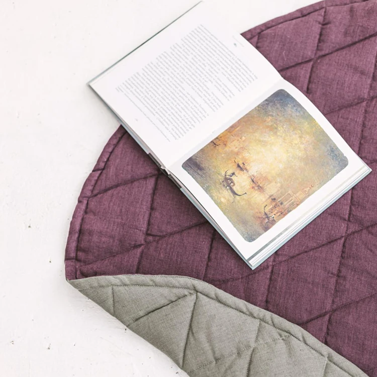 Новое поступление 80 шт. MOQ круглый натуральный льняной детский игровой