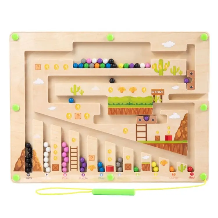 Magnetic Color and Number Maze Montessori Toys Wooden Learning Science Educational Counting Matching Maze Board Toys For Kids