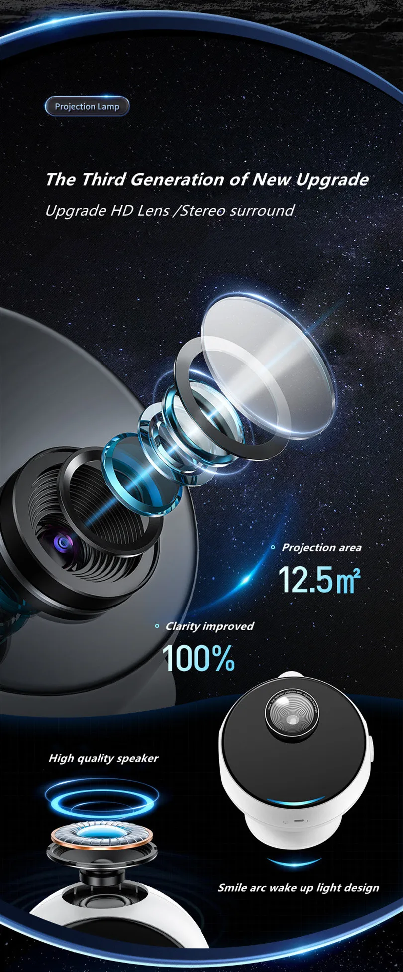 High Quality 3d Visual Wireless Galaxy Star Projector Ultra Clear Focus ...