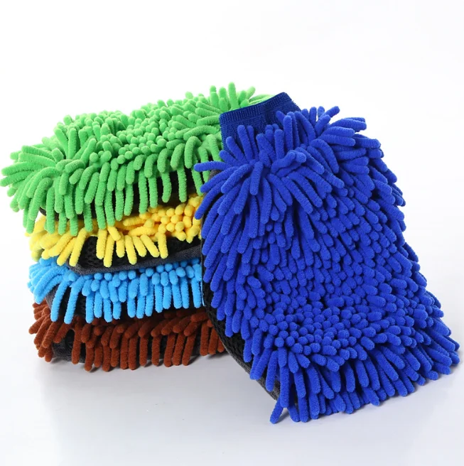 thickened chenille car washing towels coral