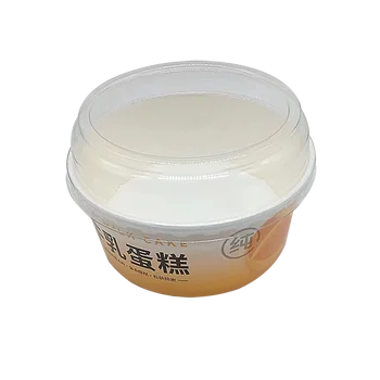 Wholesale 6 Inch Disposable Take Out Food-Grade Paper Ice Cream Bowl Salad Bowl With PET Lid for Cake Biscuit Cheese Ice Cream
