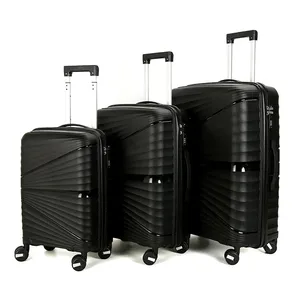 High Quality 3-Piece Set Fashionable PP Luggage Suitcase Luxury Travel Bags with Durable Wheels Wholesale for Trips