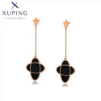 97998 XUPING Jewelry Stainless Steel Long String Dangle Earrings Fashion Jewelry Rose Gold Color Earrings