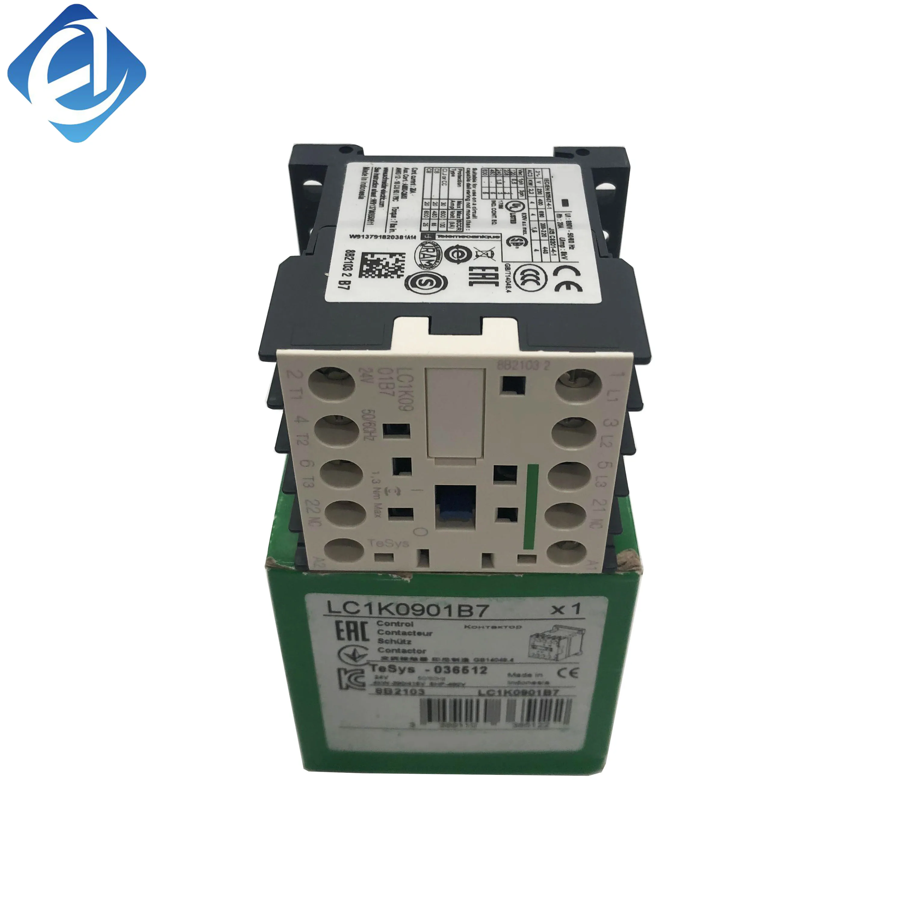 New Original LC1K0901B7 TeSys K miniature AC contactor. 9A rated current, 1 normally closed auxiliary contact, compact size, low power consumption, stable frequent switching, ideal for small motor control