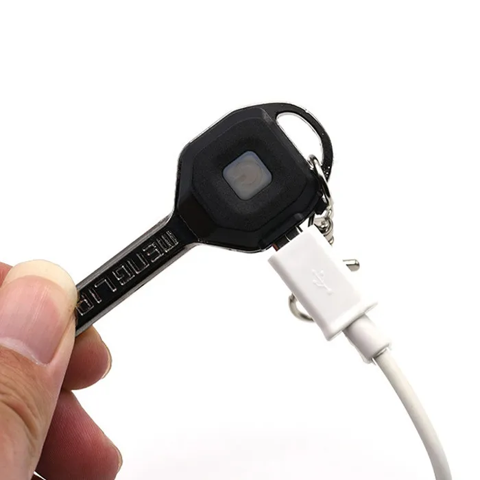 Outdoor Portable Mini KeyChain Light Micro USB Rechargeable COB Pocket Key Chain Flashlight