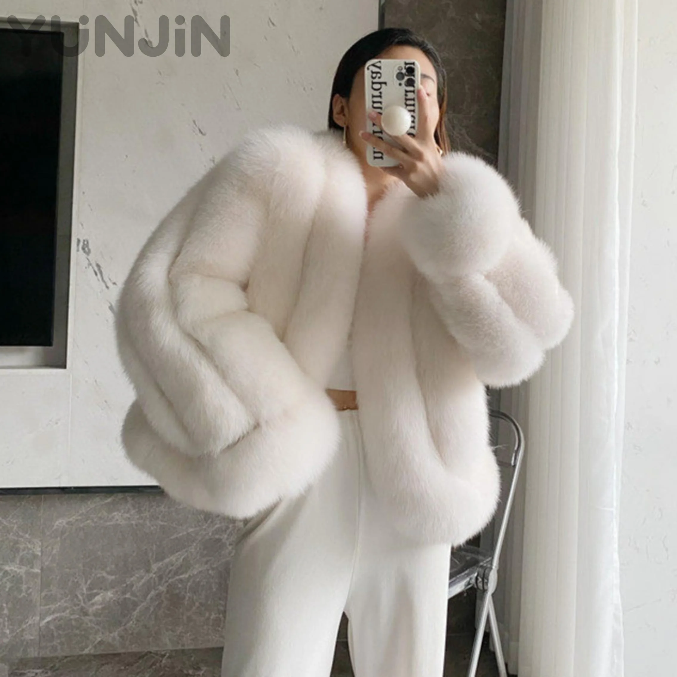 Women's Full Pelt Finnish Fox Fur Warm Thickened