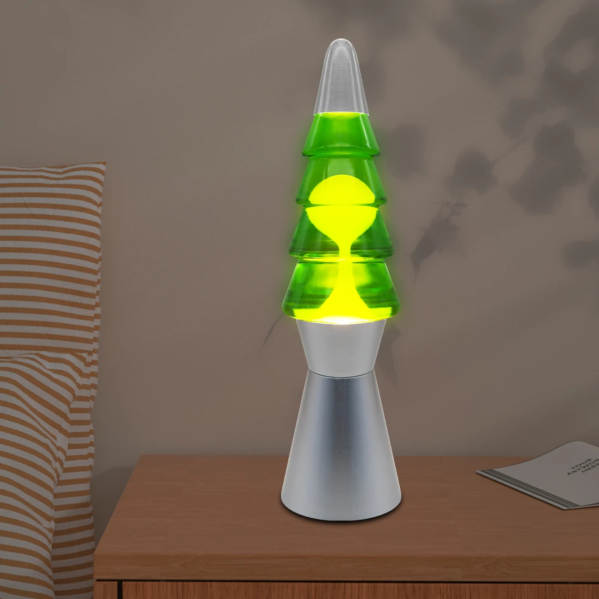 Factory Custom Manufacturer Christmas Tree Unique Design Silver Base LAVA Lamp for Bedroom