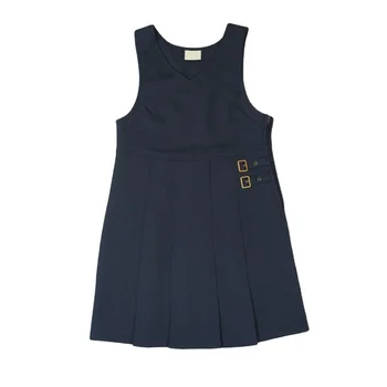 Wholesale 100% Polyester Two Buckles Primary School Pinafore Dress Girls School Uniforms