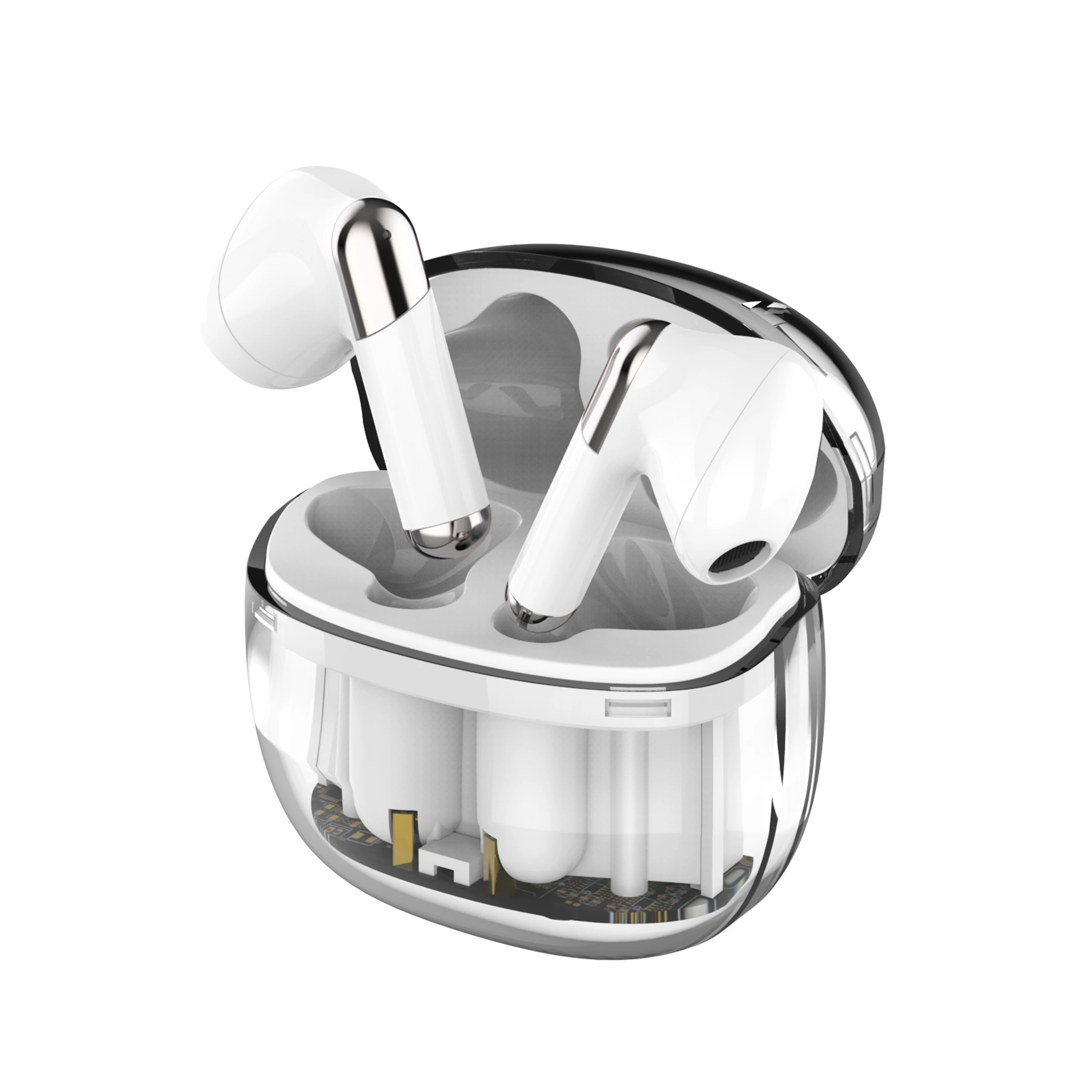 Small Crystal Bean Transparent Earphone Wireless BT5.4 Headphones TWS Earbuds Handsfree