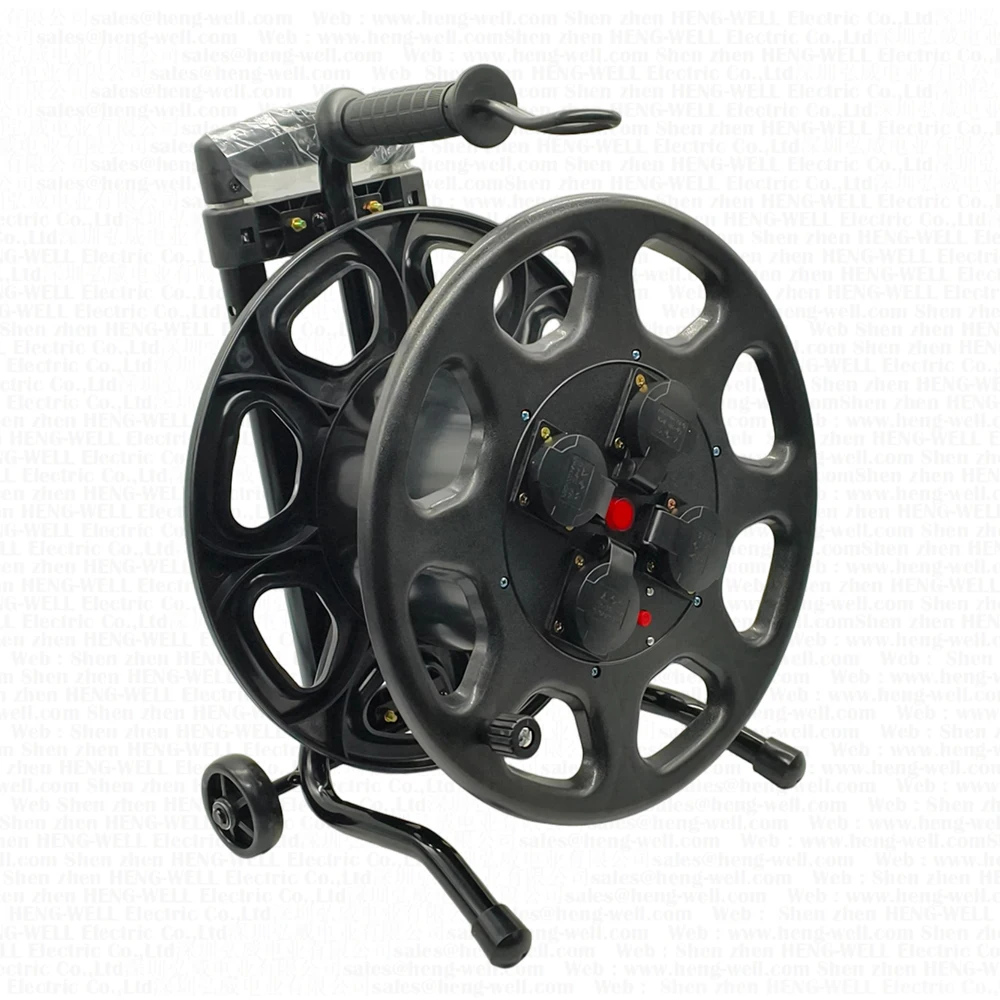 Easy to Use Double Pull Rod Super Large Cable Reel No Tangled Cables Empty Reel Customizable Plug and Sockets Svailable