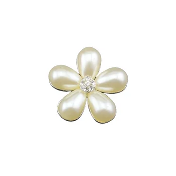 30 mm Pearl Flower Snap Button Luxury Wedding Invitation Decoration Zinc Alloy Metal Plating Technics