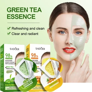 OEM SADOER Private Label Organic Green Tea Carrot Skin Care Whitening Moisturizing Deep Cleansing Natural Herbal Facial Mud Mask