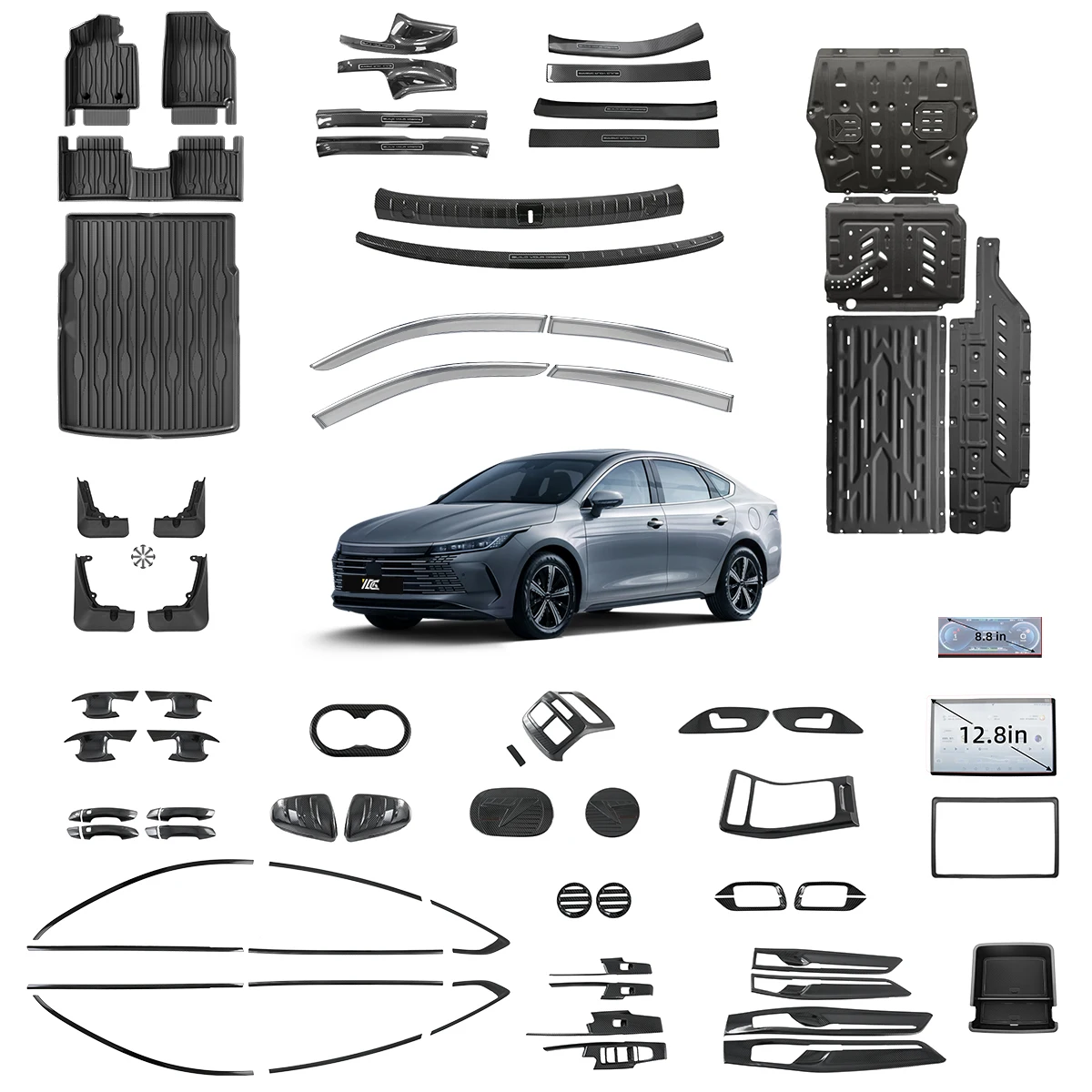 Chazor Interior Accessories for BYD Destroyer 05 Floor Mats Door Sill Guard Rear Trunk Mat Storage Box Auto Accessory