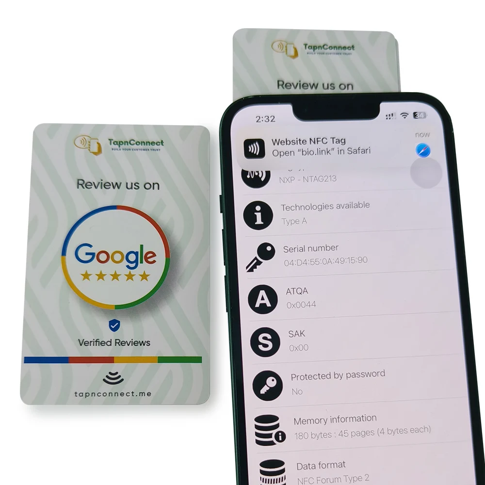 In Stock Product RFID Blank Card Smart with Chip NFC RFID Google Review Card for Sale