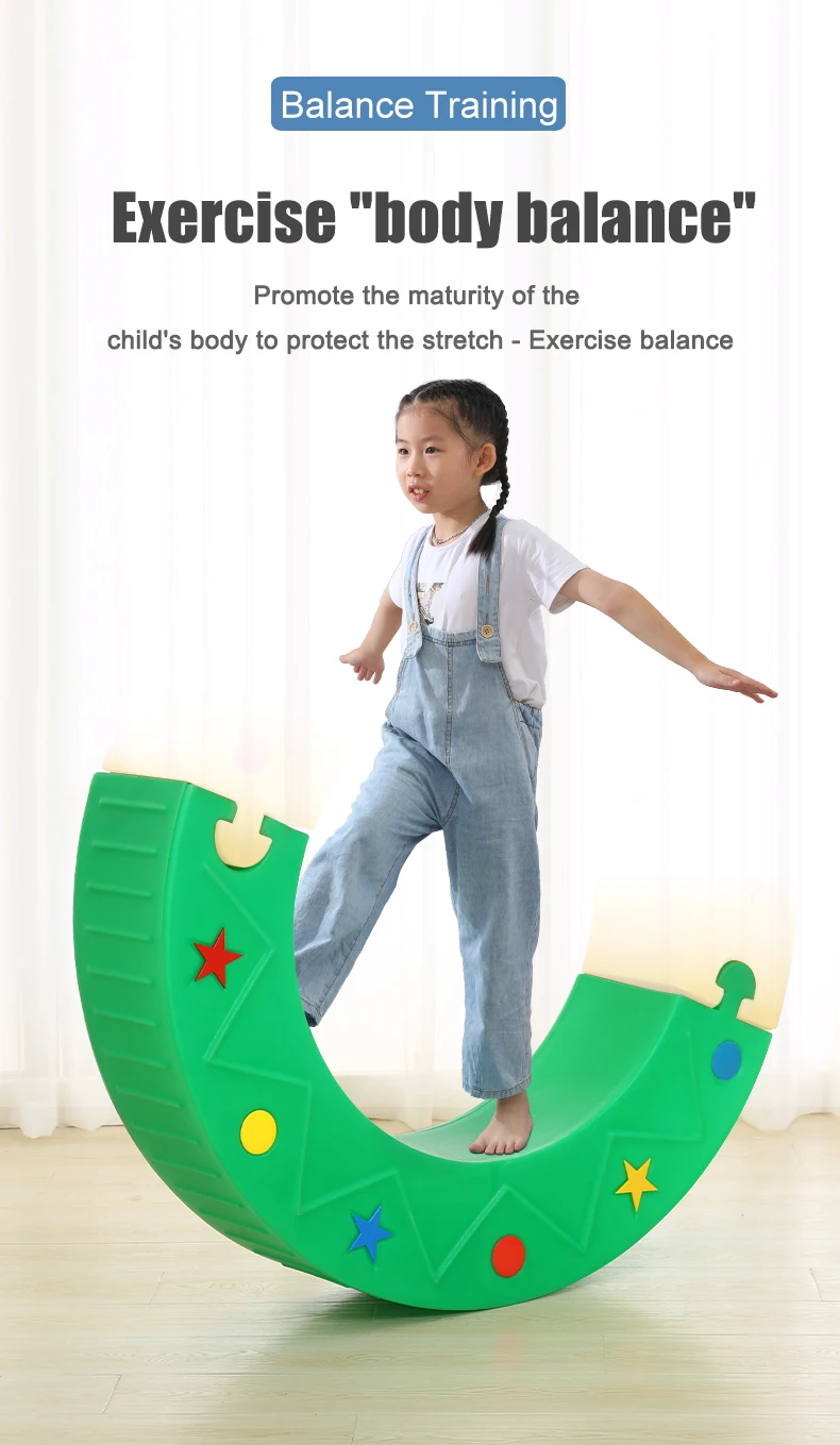 Indoor Kids Balance Beam Sshaped Canoe Bridge Sensory Toys For Autistic Children Kindergarten
