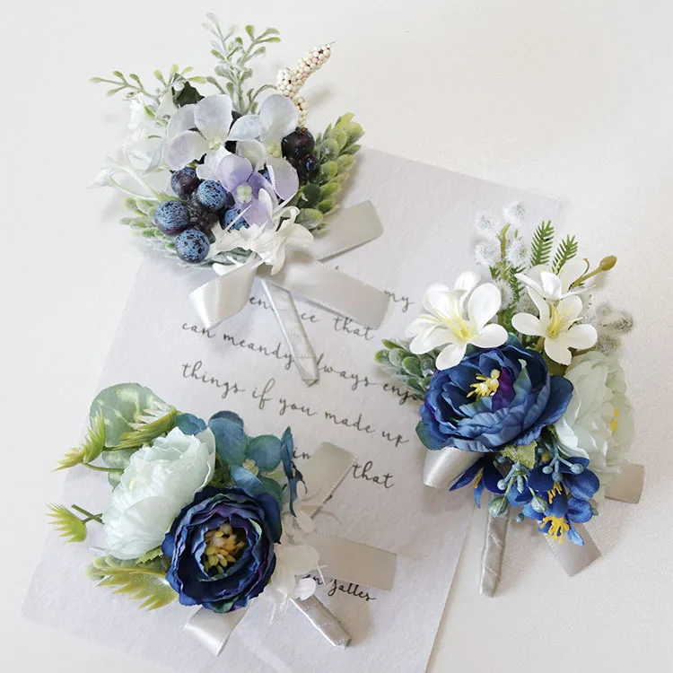 Wedding Corsages, Wrist Corsage, Rustic Wedding Corsage, Blue Rose Cor –  Whiteroomfavors