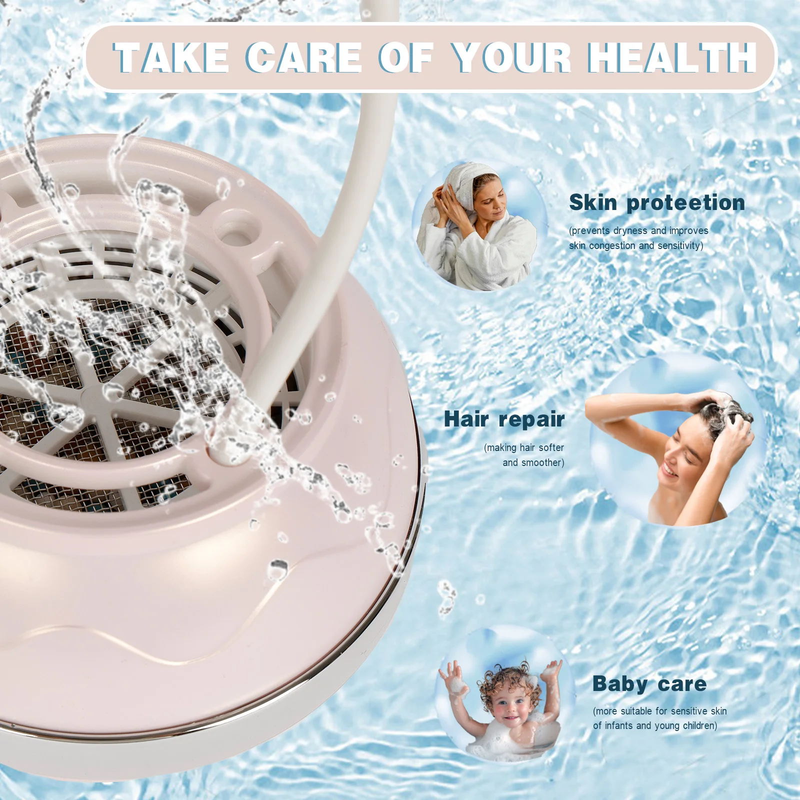 2024 New Design Filter Bath Water Instantly Bath Tub Filter Bath Ball Shower KDF Filter Remove Chlorine Soft Good for Hair Skin