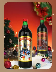 FASTKING Christmas Style 1L Distilled Sweet Red Wine-12% Alcohol Ten-year Shelf Life-Made in Shandong China-Low Price
