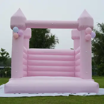 Commercial Inflatable White and Pink Kids Party Jumping Castle Custom Size Bounce House for Outdoor Weddings and Events on Sale