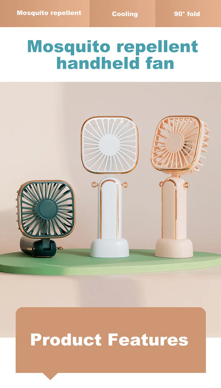 热销3进1多功能办公桌迷你风扇usb可充电驱蚊项链便携式方便风扇