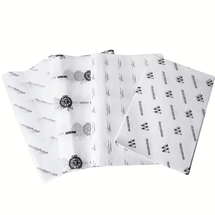 Custom Printed Logo Garment Tissue Paper Clothing Wrapping Tissue Paper With Packing Box Sticker