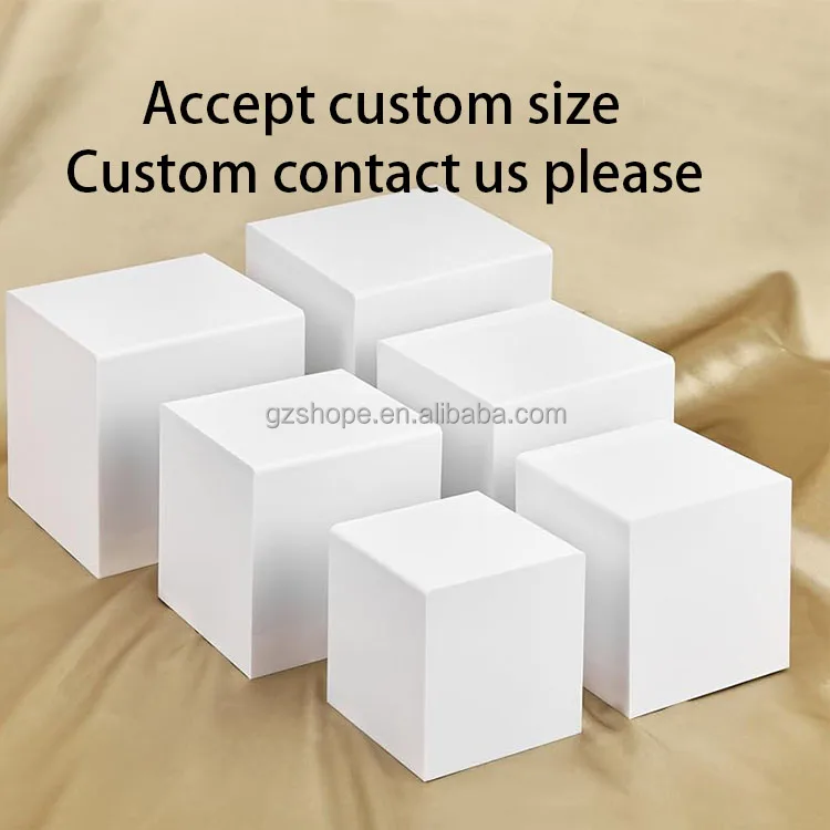 SHP Factory Custom Acrylic Display Cube Sets Wedding Party White Acrylic Catering Buffet Risers For Food Display Stand