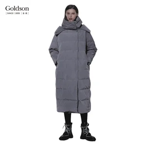 Custom Women's Long Windproof Hooded Puffer Parka with Duck Down Waterproof Winter Coat