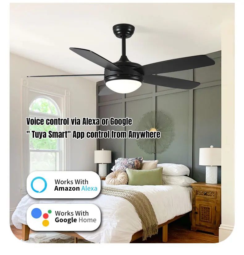 Wooden Winding Smart  Rechargeable Machine  Lights Camera Outdoor and Lamp Wood Lamps Ceiling Fan with Light