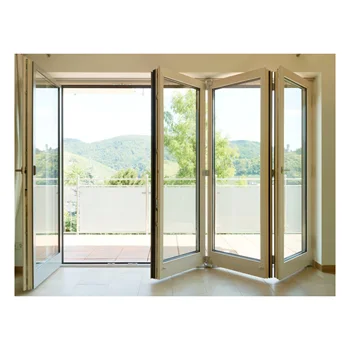 Commercial aluminium glass bi-folding door exterior sliding door for house