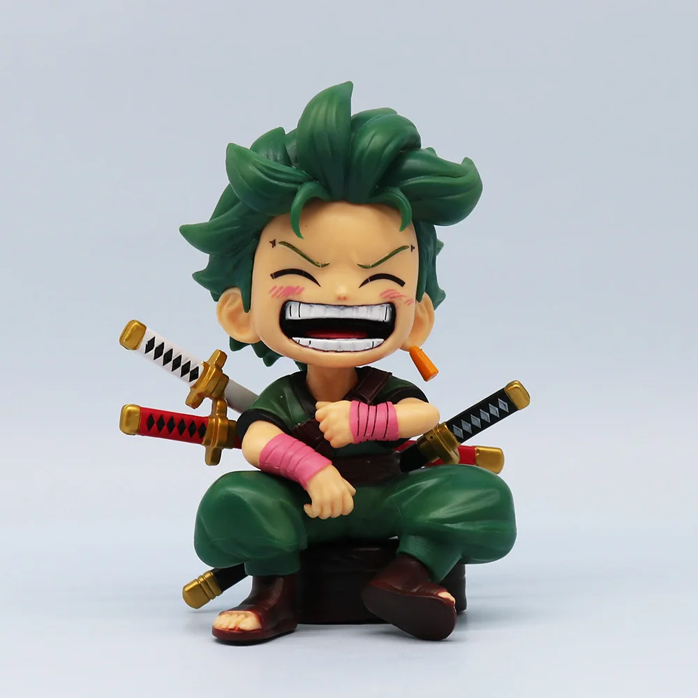 New Design Anime Luffy Zoro Sitting Q Version Model Car Ornaments