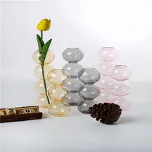 Good Product Quality Colorful Glass Crystal Vase Round Unique Glass Vase