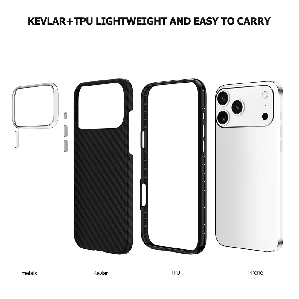 1500d anti shock combined carbon fiber luxury phone case for iphone 17 pro max-5