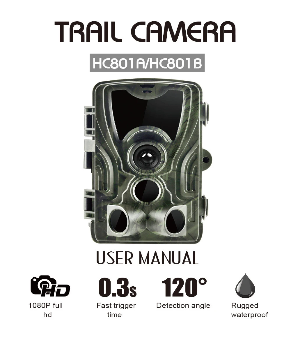 Trail Game Camera 24MP 1080P Full HD IP65 Waterproof Hunting Scouting Cam Trap Camera for Wildlife Watching