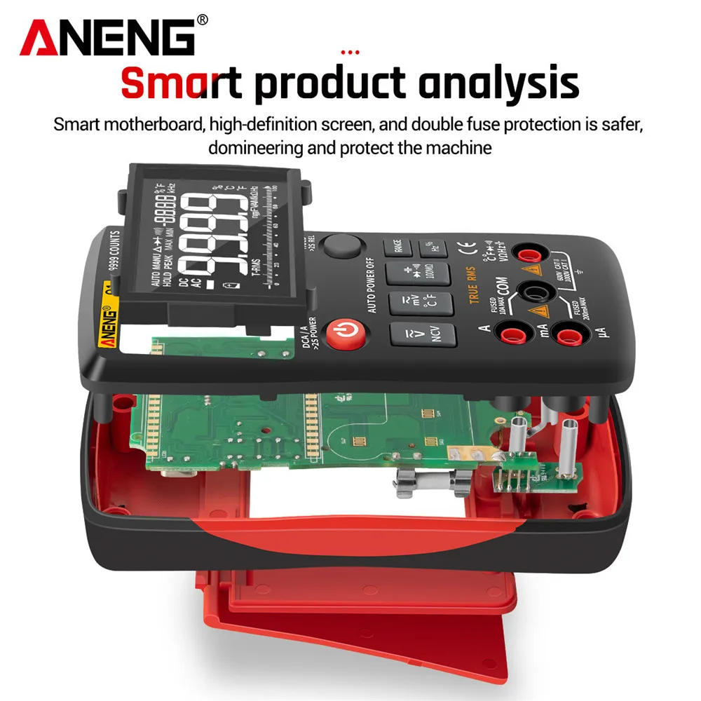 ANENG Q1 Pro True RMS Professional Digital Multimeter 9999 Tester with DIY Transistor Capacitor NCV Testers and LCR Meter