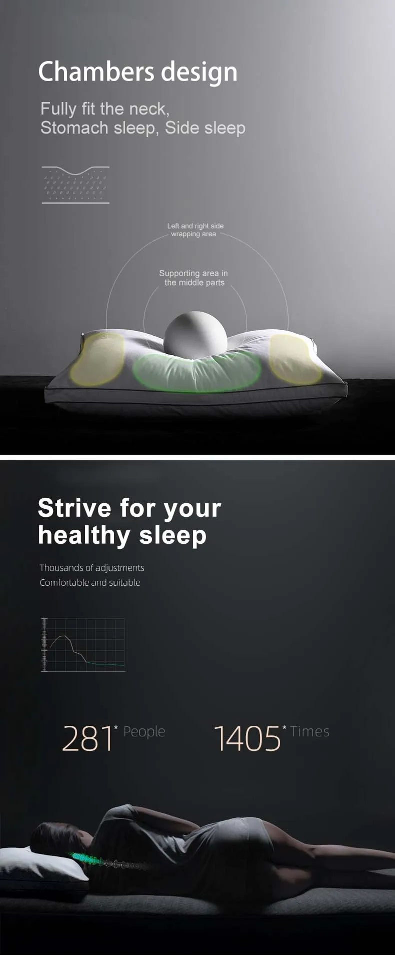 Memory Hotel Hilton Pillow 1000g With Bag Double Line Quilted,Nap