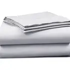 White cotton 200TC 300TC 400TC 500TC 600TC hotel quality bed sheet flat sheet fitted sheet from direct factory