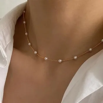 Elegante collana in acciaio inossidabile placcata oro 18K con