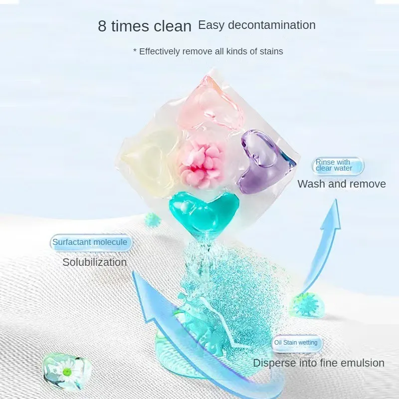 Oem Private Label 3 In 1 Laundry Detergent Pods Beads Remove Stain Water Dissolve Clothes