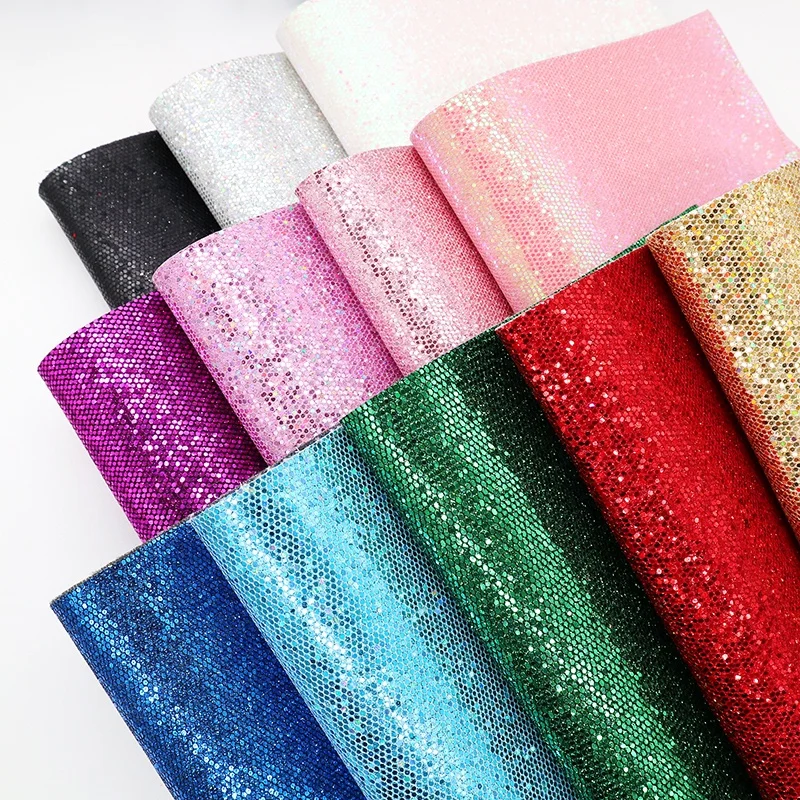 sparkly chunky hexagon mesh synthetic glitter