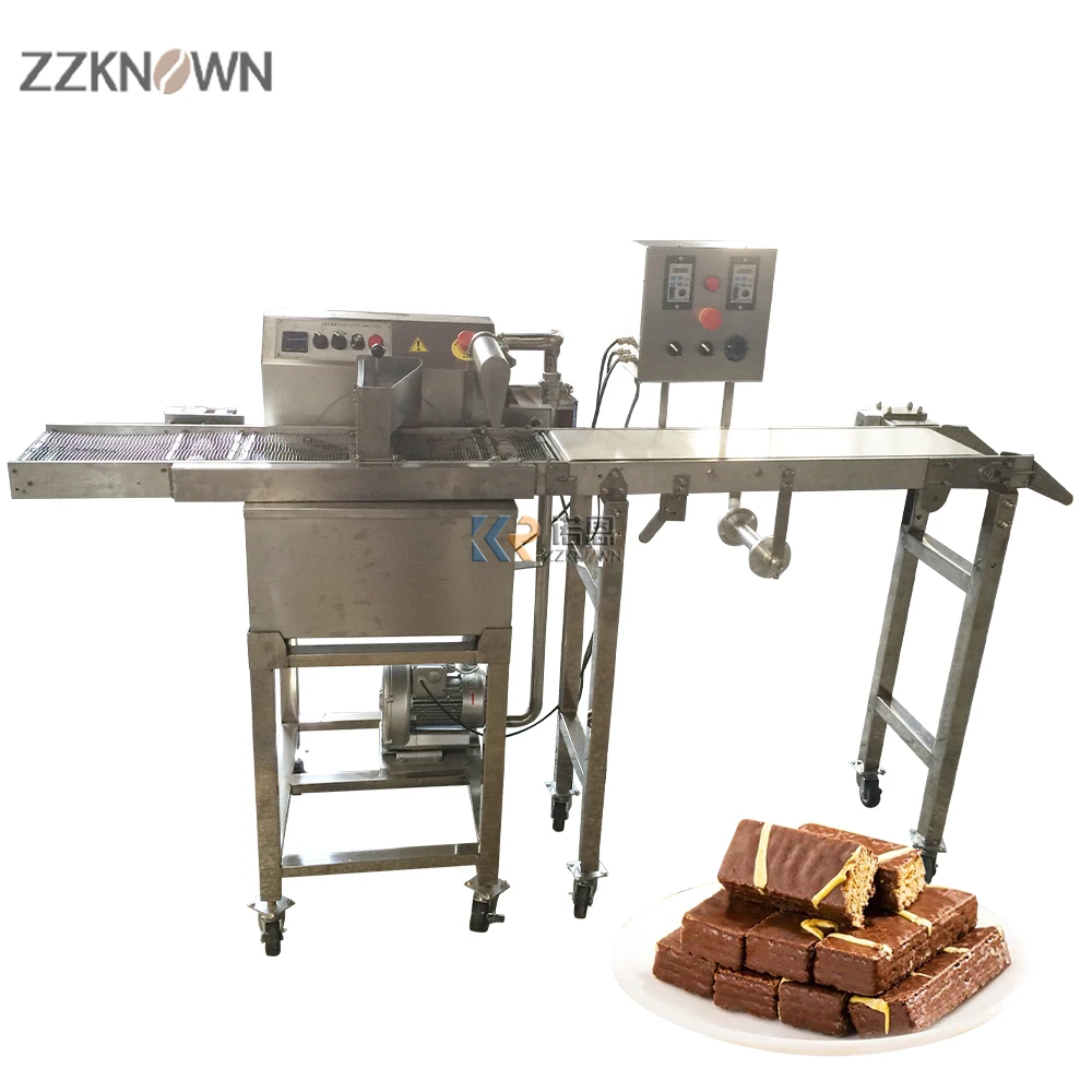 8 кг автоматическая машина для нанесения шоколадного покрытия печенья коммерческая с конвейером