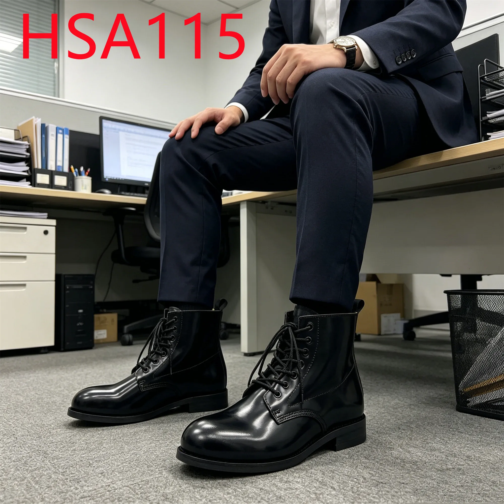 YYR,Business Event Goodyear Leather Sole Middle Cut Dress Shoes Formal Meeting Full Grain Leather Hua Singh Office Shoes HSA115