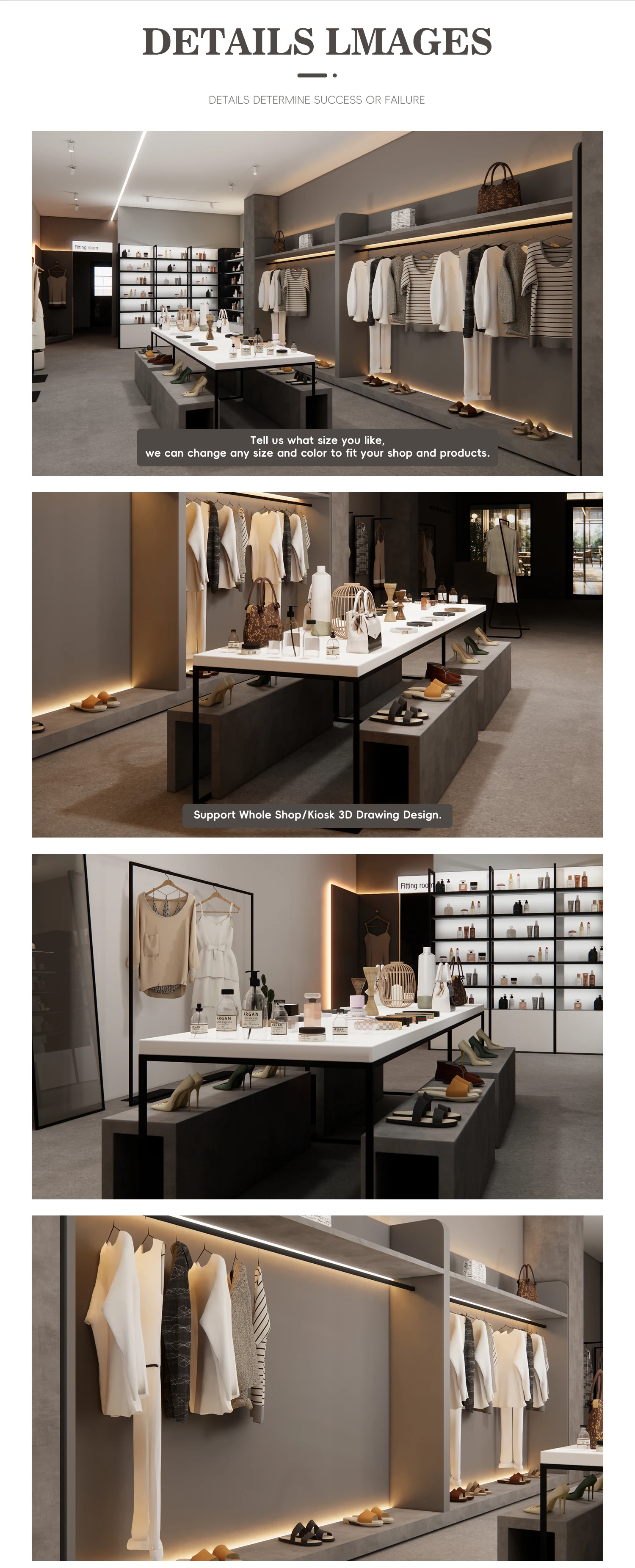 Customized Clothing Store Design Clothing Rack for Garment Clothes ...