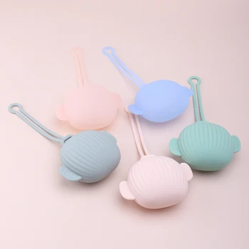 Wholesale Reusable Eco-Friendly BPA Free Soft Silicone Baby Pacifier Chain Clips Holder Case Set