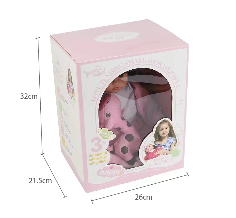 Custom Foldable Corrugated Cardboard Box Doll Children Kids Toy Packaging Empty Paper Box With PVC Window
