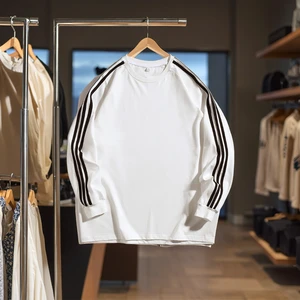 OEM ODM Men's Casual Style Long-Sleeved 100% Cotton Spring New Collection Side Strips Men's Casual Style Long-Sleeved 100%