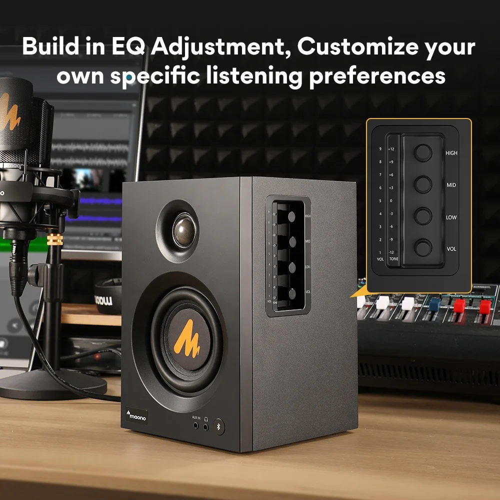 MAONO Best Selling HIFi Professional Music Production Monitor Speakers DJ Computer Studio BT EQ Control Power Monitor Speakers