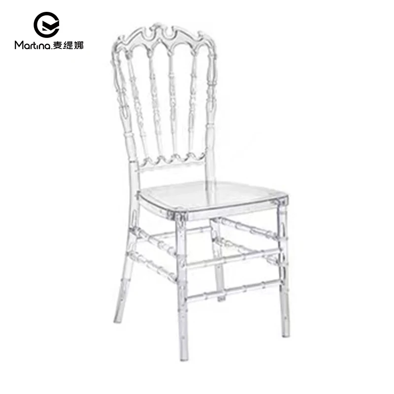 Clear Acrylic Resin Transparent Wedding Chair Stackable  for Indoor/Outdoor Hotel Dining banquet events Use Wholesale