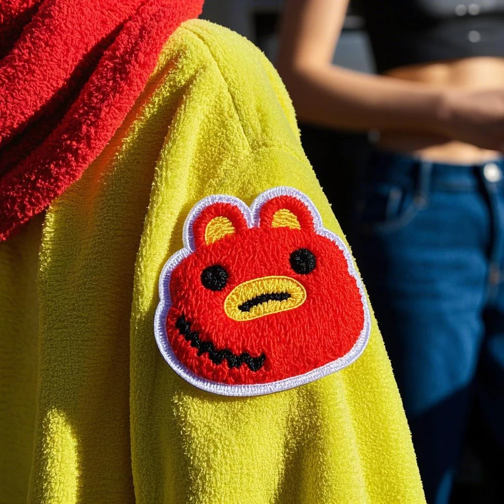 Free Design Wholesale Big Large Custom Logo Towel Embroidery Chenille Letter Patches Iron on Heat Press Custom Chenille Patches