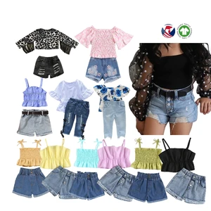 Toddler Summer Jean Outfits Denim Shorts Skirts Baby Clothes Girls Clothing Set