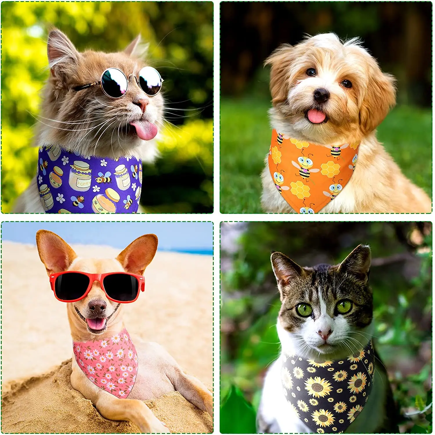 Wholesale Sublimation Printed Solid Color Triangle Dog Cooling Bandana Custom logo Dog Bandana for Small and Large Dogs